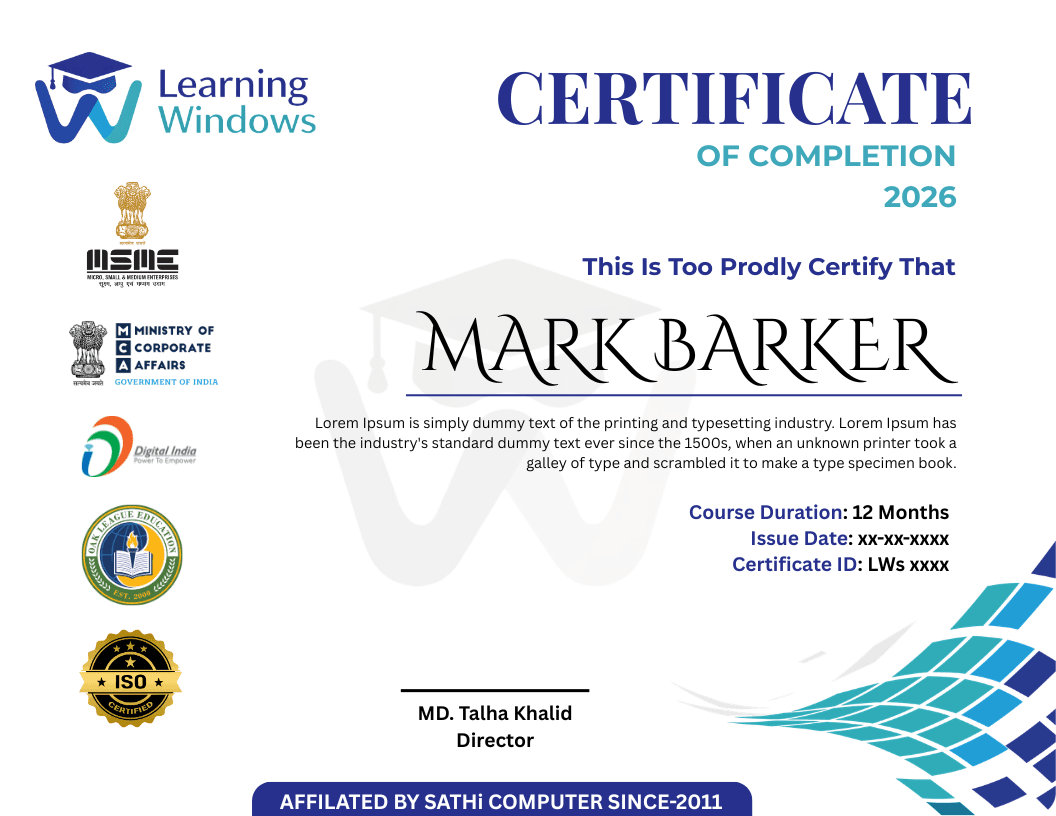 SAP sample certificate